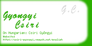 gyongyi csiri business card